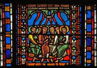 Pentecost का चित्रण विंडो s2-C द्वारा फ्रेंच स्कूल
