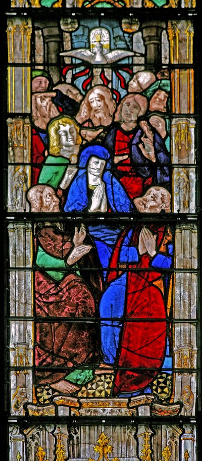 Pentecost को दर्शाती विंडो w8 द्वारा फ्रेंच स्कूल