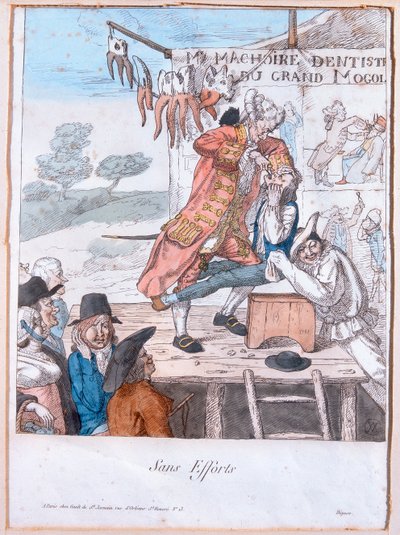 एफर्ट के बिना, 1781 (रंग उत्कीर्णन) द्वारा फ्रेंच स्कूल