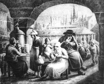 कॉफी बेचने वाली महिला, सी। 1820 द्वारा फ्रेंच स्कूल