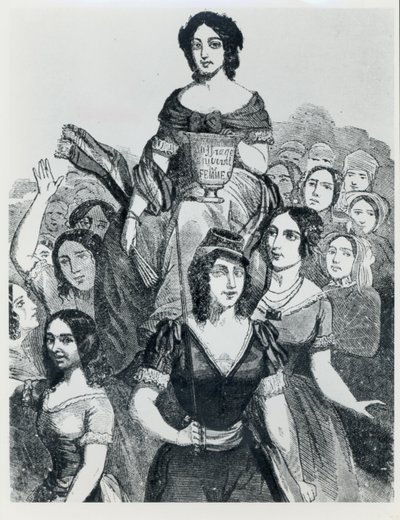 ट्रायंफ में महिलाओं को ले जाने वाली जीन डेइन (1805-94), प्रसिद्ध महिला, वॉल्यूम I, पेरिस, माजेनोड, 1848 द्वारा फ्रेंच स्कूल