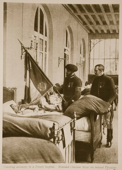 जख्मी चाससीर ने प्रिय तिरंगे को 1914-19 में चूमा द्वारा फ्रेंच स्कूल
