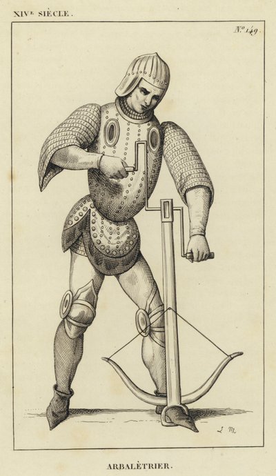 XIV Siecle, Arbaletrier (उत्कीर्णन) द्वारा फ्रेंच स्कूल