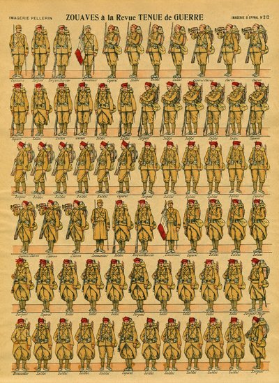 अल्जीरिया की विजय के लिए जनरल क्लॉज़ेल द्वारा 1830 में बनाई गई फ्रांसीसी आर्मी इन्फैंट्री इकाई ज़ौवेस। एपिनल इमेजिंग द्वारा फ्रेंच स्कूल