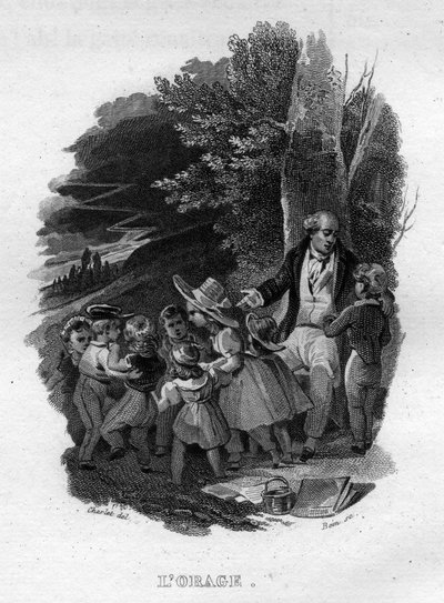 पियरे जीन डे बेरेंजर (1780-1857), फ्रांसीसी कवि और गीतकार द्वारा "" वर्क्स कम्प्लीट "" (1834) में ल ओरेज चैनसन डी बेरेंजर। द्वारा फ्रेंच स्कूल