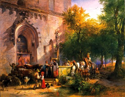 मठ के फव्वारे पर, 1836 द्वारा फ्रेडरिक अगस्त मथियास गौर्मन