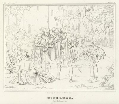 किंग लियर, अधिनियम II, दृश्य 4 (उत्कीर्णन) द्वारा फ्रेडरिक अगस्त मोरित्ज़ रिट्ज़स्च