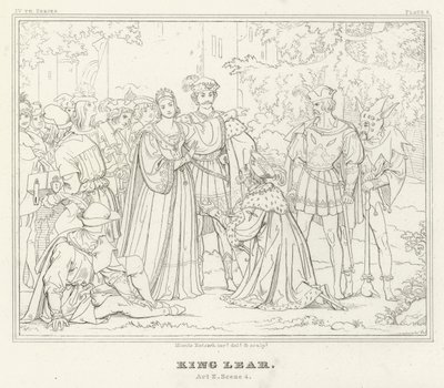 किंग लियर, अधिनियम II, दृश्य 4 (उत्कीर्णन) द्वारा फ्रेडरिक अगस्त मोरित्ज़ रिट्ज़स्च
