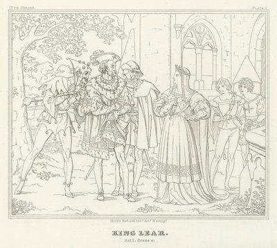 किंग लियर, एक्ट I, सीन 4 (उत्कीर्णन) द्वारा फ्रेडरिक अगस्त मोरित्ज़ रिट्ज़स्च