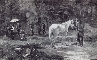 पेशेंट मॉडल, &39;लीजर आवर&39;, 1888 (उत्कीर्णन) से द्वारा फ्रेडरिक कल्मॉर्गन