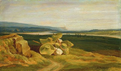 सन हैट्स के साथ लैंडस्केप, 1825 द्वारा Friedrich Philipp Reinhold