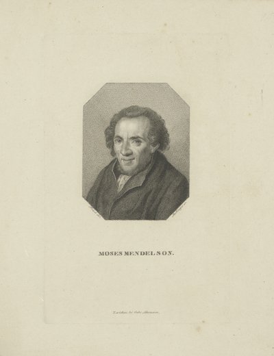 मूसा मेंडेलसोहन का पोर्ट्रेट 1729-1786, 1818। द्वारा फ्रेडरिक विल्हेम बोलिंगर
