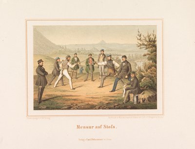 स्टोफ्स पर मेन्सुर। जर्मन छात्र जीवन से छवियां, 1865। द्वारा फ्रेडरिक विल्हेम गिलिंग