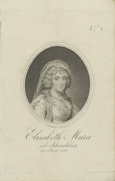 गर्ट्रूड एलिजाबेथ मारा, नी श्मेलिंग 1749-1833, 1803। द्वारा फ्रेडरिक विल्हेम नेटलिंग