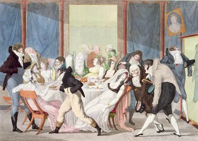 एक पेरिस चाय पार्टी, c.1800 द्वारा फुलचरन जीन हेरिएट
