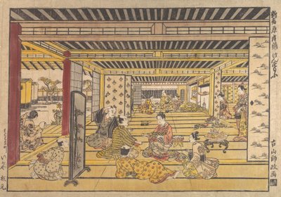 न्यू योशिवारा में हैंड सूमो का एक खेल, सीए। 1740. द्वारा फुरुयामा मोरोमासा