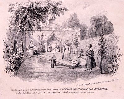 अर्ल्स कोर्ट हाउस, ब्रॉम्पटन, लंदन, c1850 द्वारा जीई मेडले