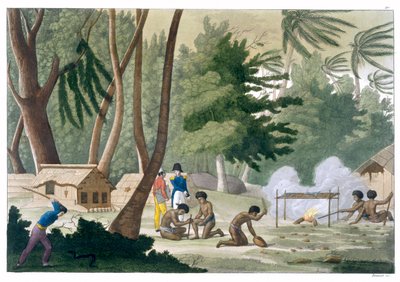 रावक द्वीप पर पापू जनजाति, c1820-1839 द्वारा जी ब्रामती