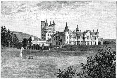 उत्तर-पश्चिम से बाल्मोरल कैसल, एबर्डीनशायर, स्कॉटलैंड, 1900। द्वारा जीडब्ल्यू विल्सन एंड कंपनी