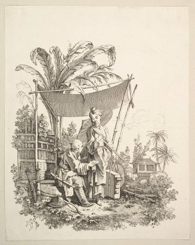 सोल्जर को जिज्ञासा दिखाती महिला, ca. 1742। द्वारा गेब्रियल ह्यूक्वियर