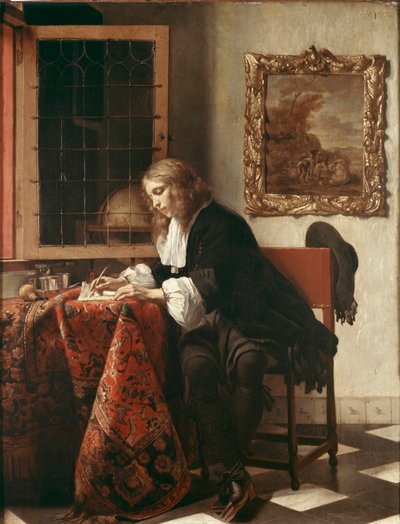 मैन राइटिंग ए लेटर द्वारा Gabriel Metsu
