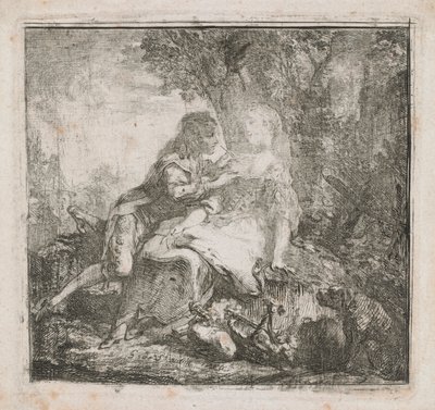 दो प्रेमी द्वारा Gabriel de Saint-Aubin