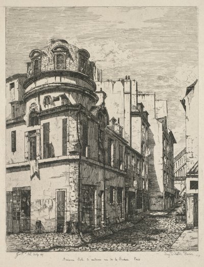 ओल्ड पेरिस पर Etchings: पूर्व मेडिकल स्कूल rue de la Biecherie ..., 1865। द्वारा गैब्रिएल मैरी निएल