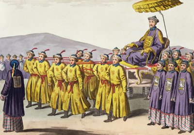 सम्राट चिएन लुंग ट्रायम्फ में ले गए, ले कॉस्ट्यूम Ancien एट मॉडर्न से जूल्स फेरारियो द्वारा प्लेट 18, c.1820s-30s द्वारा गेटानो ज़नकॉन