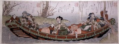 सेंडाई ग्रुप ट्रिप्टिच: शू किंगडम के तीन नायक, c.1818-30 (वुडब्लॉक प्रिंट) द्वारा गकुटेति हरुनोबु