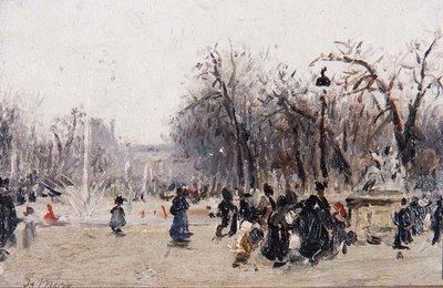 Tuileries गार्डन में (बोर्ड) द्वारा गस्पार मिरो लेलो