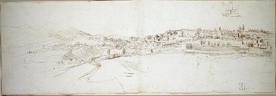 Colle di San Donato से Urbino का दृश्य (कागज पर चाक) द्वारा गैस्पर वान विटेल
