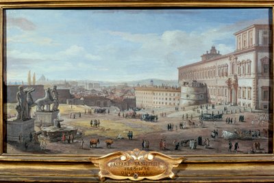 रोम के दृश्य के साथ Quirinale Palace और Piazza अग्रभूमि में द्वारा गैस्पर वान विटेल
