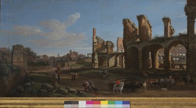 कोलोसियम और रोमन फोरम, 1711 द्वारा गैस्पर वान विटेल