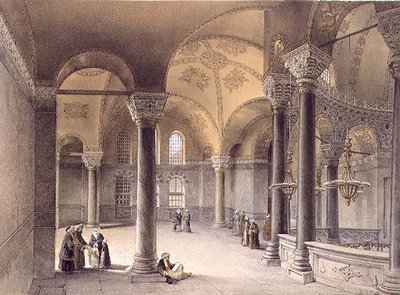 हाघिया सोफिया, प्लेट 14: लुई हाघे द्वारा उकेरी गई ओरिएंटल गैलरी (1806-85) 1852 (लिथो) में प्रकाशित द्वारा गैसपार्ड (बाद में)