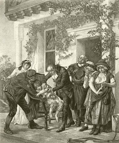 पहला टीकाकरण - डॉ। जेनर (गुरुत्वाकर्षण) द्वारा गैस्टन मेलिंग्यू