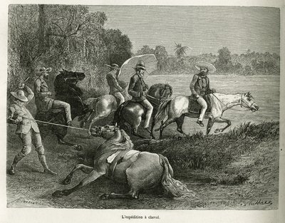 दौरे में प्रकाशित 1878-1879 में फ्रांसीसी नौसेना के डॉक्टर जूल्स क्रेवॉक्स द्वारा डी केयेन ऑक्स एंडीज की कहानी को चित्रित करने के लिए, जी.वुइलियर द्वारा एक चित्र के बाद उत्कीर्णन, टेरेबल की घाटी की खोज के लिए घोड़े की पीठ पर अभियान। डु मोंडे, पूर्व द्वारा गैस्टन वूलीयर