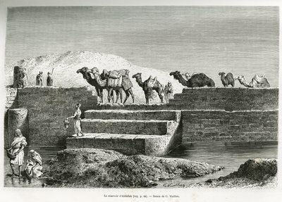 अब्दुल्ला (सऊदी अरब) का जलाशय। लेडी अन्ना ब्लंट द्वारा 1878-1879 में एडौर्ड चार्टन (1807- १८ द्वारा गैस्टन वूलीयर