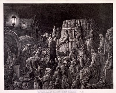 कोवेंट गार्डन मार्केट-अर्ली मॉर्निंग, 1872 द्वारा गौचार्ड ब्रूनियर