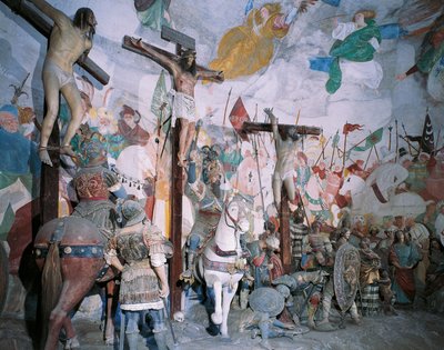 गॉडेंज़ियो फेरारी (1475-1546) द्वारा क्रूसीफिक्सियन का चैपल, वरलो सेसिया, इटली का पवित्र पर्वत द्वारा गौडेंजियो फेरारी