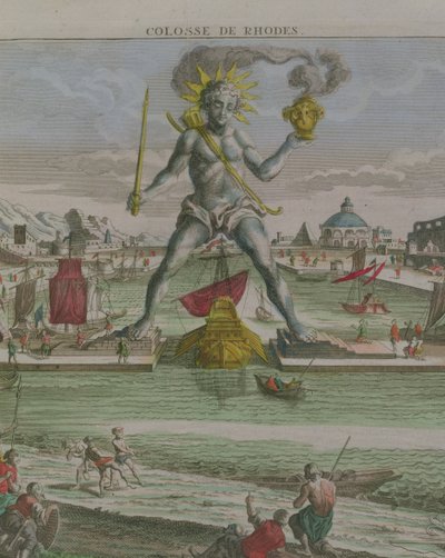 रोड्स का कोलोसस, प्रतिमा का प्रवेश बंदरगाह के लिए प्रवेश द्वार का विस्तार 87200 द्वारा जॉर्ज बलथासर प्रोबस्ट
