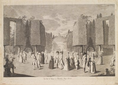 वर्ष 1786 में फ्रीडरिक्सबर्ग हाउगे के प्रवेश द्वार पर लिया गया दृश्य द्वारा जॉर्ज क्रिश्चियन स्कूल