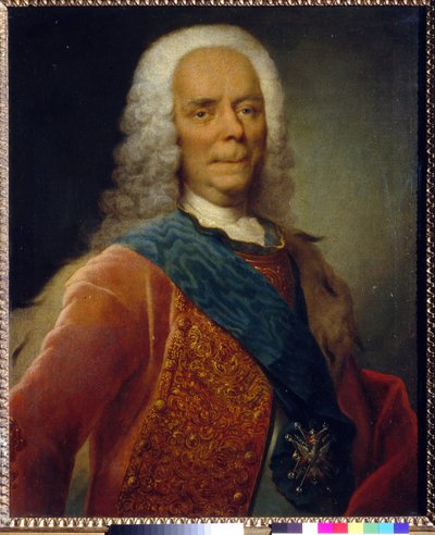 प्रिंस वासिली व्लादिमीरोविच डोलगोरुकोव (1667-1746) का पोर्ट्रेट - पिंट्योर डी जॉर्ज क्रिस्टोफ ग्रूथ (1716-1749), 1746 से पहले कैनवास पर तेल - स्टेट ट्रेटीकोव गैलरी, मॉस्को 76x62,5 - द्वारा जॉर्ज क्रिस्टोफ ग्रोथ