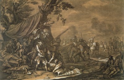 उत्तराधिकार के युद्ध के दौरान युद्धक्षेत्र के सैन्य सर्जन, 1707, ईसाई रगेंदास (1708-81) द्वारा उत्कीर्ण द्वारा जॉर्ज फिलिप I रगेंदास