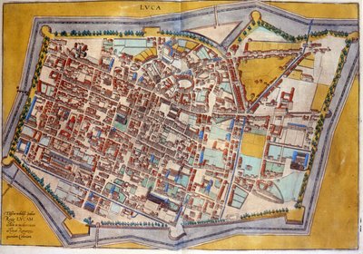 1585 में प्लान डे लुक्स। एटलस डी ब्रौन और होगेनबर्ग। द्वारा फ्रांसो