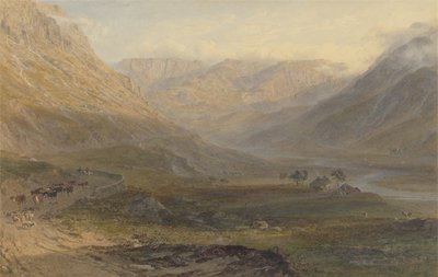 नेंट फ्रेंकोन, नॉर्थ वेल्स, 1862 (ग्रेफाइट, wc, स्क्रैपिंग और पेपर पर गम) द्वारा जॉर्ज आर्थर फ्रेंप