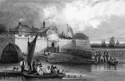 टिलबरी फोर्ट, एसेक्स, हेनरी एडलार्ड द्वारा उत्कीर्ण, c.1832 द्वारा जॉर्ज ब्रायंट कैंपियन
