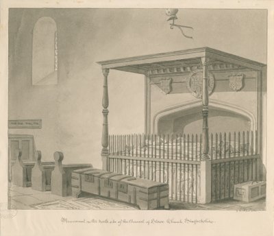स्टोव चर्च - टेबल कब्र: सीपिया ड्राइंग, 1841 द्वारा जॉर्ज बकलर