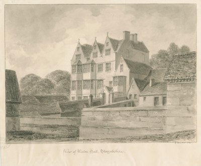 वेस्टन-ऑन-ट्रेंट - हॉल: सीपिया ड्राइंग, 1841 द्वारा जॉर्ज बकलर