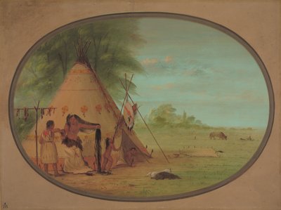 उनके शौचालय में एक कौवा प्रमुख, 18611869। द्वारा जॉर्ज कैटलिन