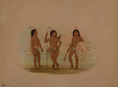 एक पुएलची प्रमुख और दो युवा योद्धा, 18541869। द्वारा जॉर्ज कैटलिन